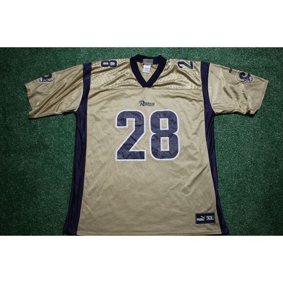 Marshall Faulk St. Louis Rams #28 Puma NFL Jersey - Gold, Size XL - Picture 1 of 9